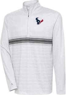 Antigua Houston Texans Mens Grey Bullseye Long Sleeve 1/4 Zip Pullover