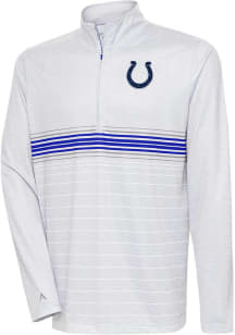 Antigua Indianapolis Colts Mens Grey Bullseye Long Sleeve 1/4 Zip Pullover