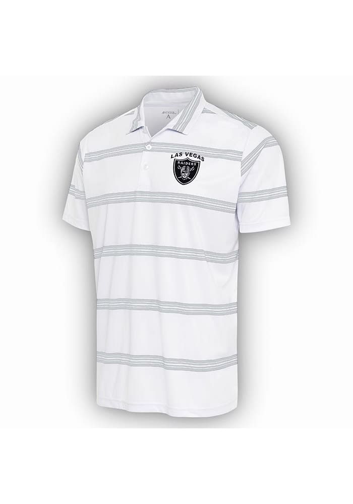 Men's Las Vegas Raiders Antigua White/Gray Groove Polo