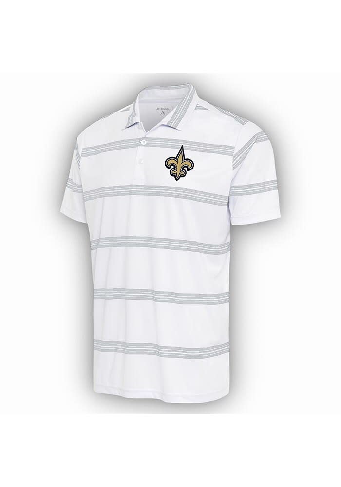 Antigua Men's New Orleans Saints Compass Black Polo