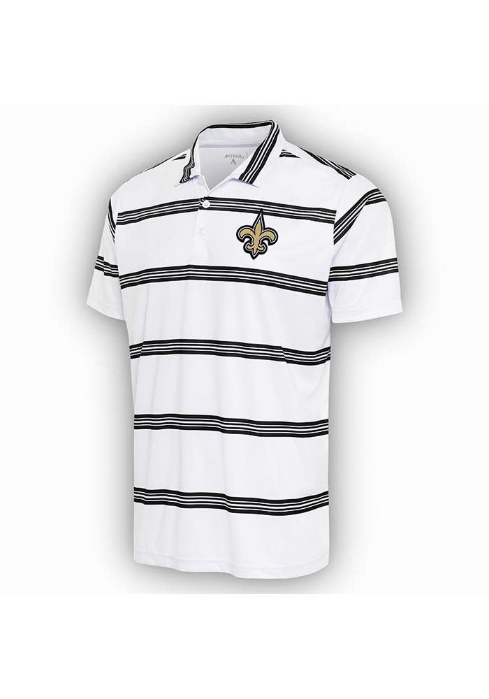 Men's Antigua White/Black New Orleans Saints Motion Polo Size: Small