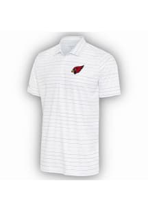 Antigua Arizona Cardinals Mens White Ryder Grey Stripe Short Sleeve Polo