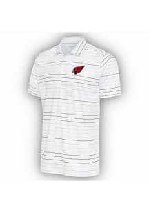 Antigua Arizona Cardinals Mens White Ryder Black Stripe Short Sleeve Polo