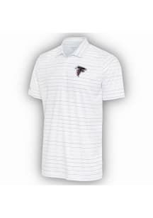 Antigua Atlanta Falcons Mens White Ryder Grey Stripe Short Sleeve Polo