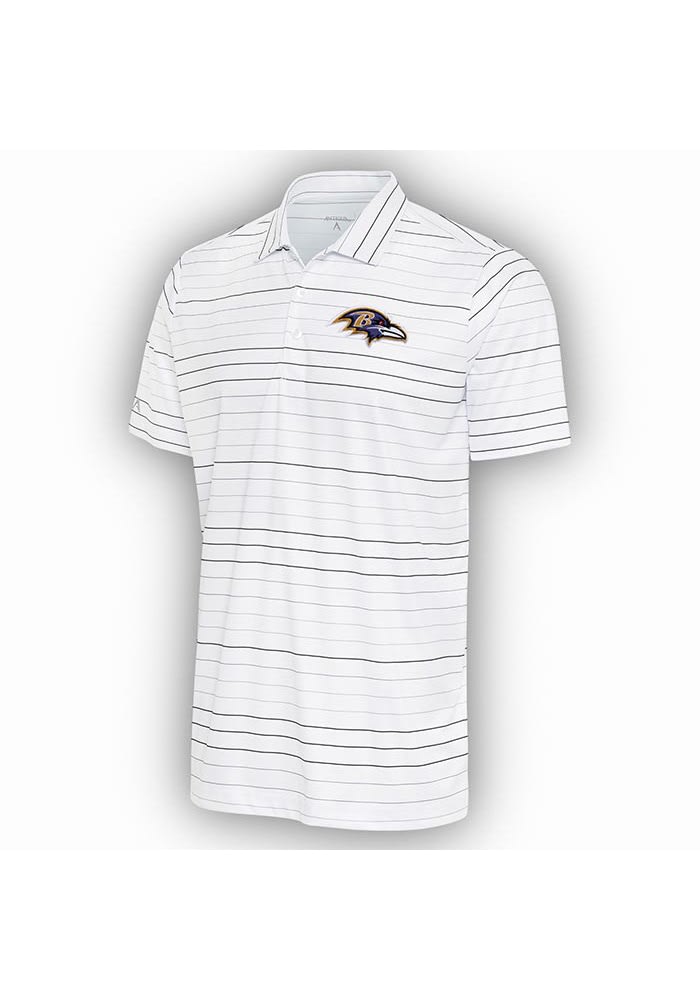 Baltimore Ravens Antigua Deliver Button-Down Polo - Gray/Black