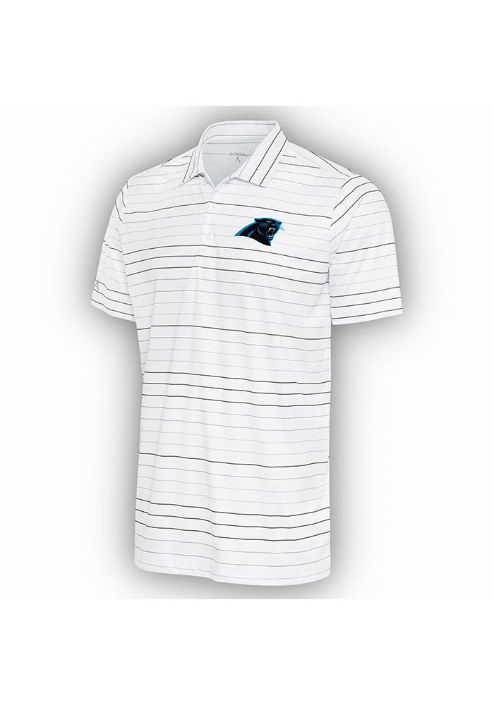 Men's Antigua White/Black Carolina Panthers Ryder Polo Size: Medium