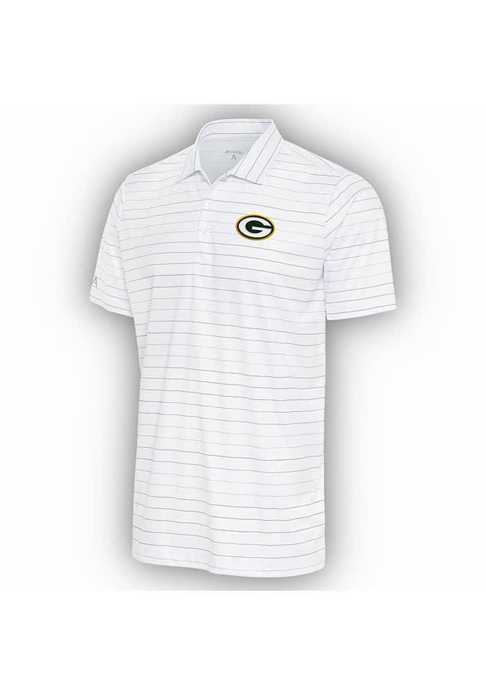 Antigua Men's Green Bay Packers Compass White Polo