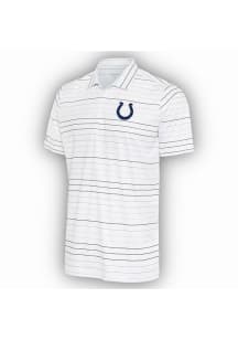 Antigua Indianapolis Colts Mens White Ryder Black Stripe Short Sleeve Polo