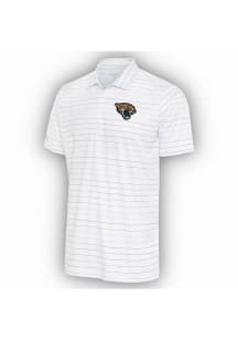 Antigua Jacksonville Jaguars Mens White Ryder Grey Stripe Short Sleeve Polo