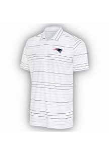 Antigua New England Patriots Mens White Ryder Black Stripe Short Sleeve Polo