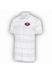 Antigua San Francisco 49ers Mens White Ryder Black Stripe Short Sleeve Polo