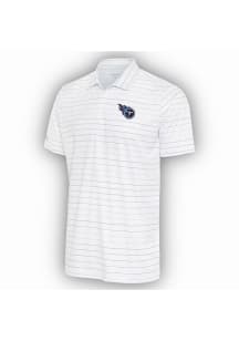 Antigua Tennessee Titans Mens White Ryder Grey Stripe Short Sleeve Polo
