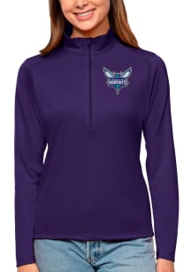 Antigua Charlotte Hornets Womens Purple Tribute 1/4 Zip Pullover