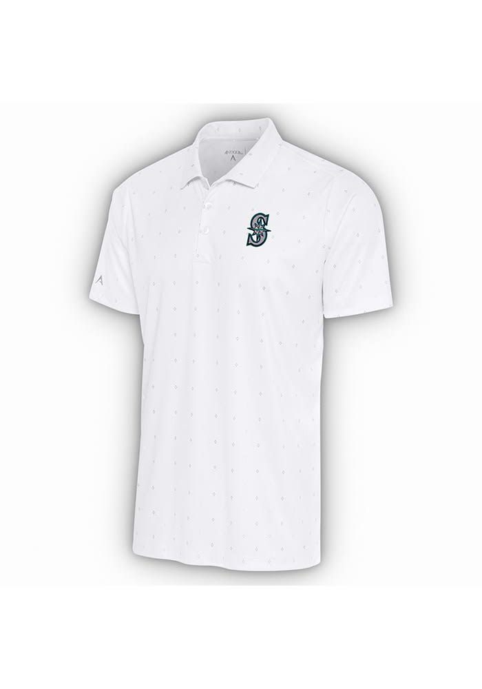 Men's Antigua White Seattle Mariners Affluent Polo Size: Small