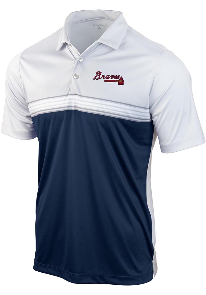 Atlanta Braves Antigua Tribute Polo - Navy, Men's, Size: Medium, Blue