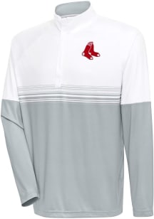 Antigua Boston Red Sox Mens White Bender QZ Long Sleeve 1/4 Zip Pullover