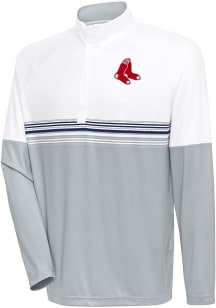 Antigua Boston Red Sox Mens White Bender QZ Long Sleeve 1/4 Zip Pullover
