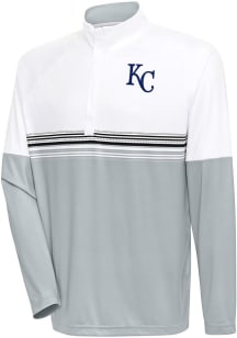 Antigua Kansas City Royals Mens White Bender QZ Long Sleeve 1/4 Zip Pullover