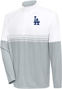 Antigua Los Angeles Dodgers Mens White Bender QZ Long Sleeve 1/4 Zip Pullover