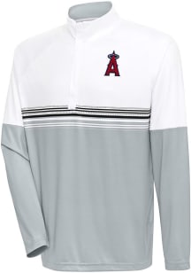 Antigua Los Angeles Angels Mens White Bender QZ Long Sleeve 1/4 Zip Pullover