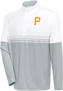 Antigua Pittsburgh Pirates Mens White Bender QZ Long Sleeve 1/4 Zip Pullover