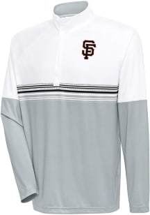 Antigua San Francisco Giants Mens White Bender QZ Long Sleeve 1/4 Zip Pullover
