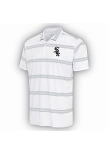 Antigua Chicago White Sox Mens White Groove Short Sleeve Polo