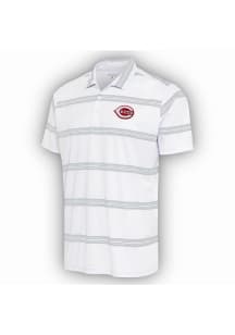 Antigua Cincinnati Reds Mens White Groove Short Sleeve Polo