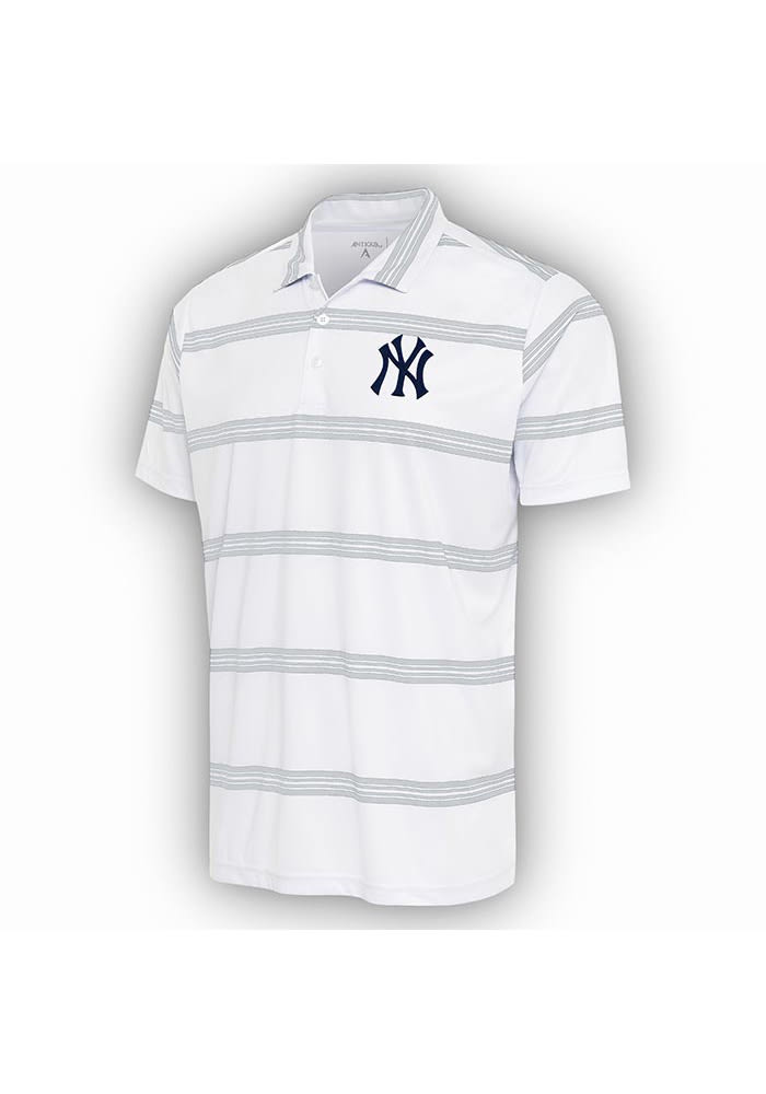 Men's Antigua White/Gray New York Yankees Motion Polo