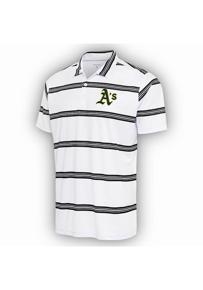 Men's Antigua White/Black Oakland Athletics Groove Polo Size: Small