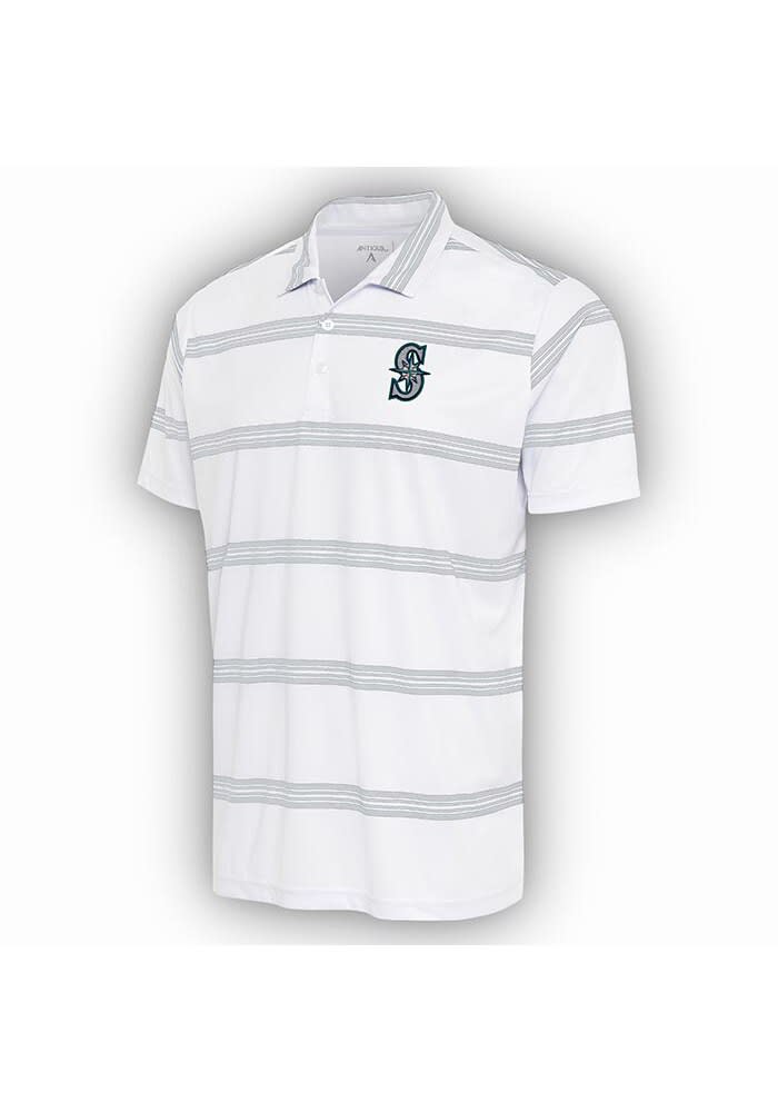 Men's Antigua White Seattle Mariners Affluent Polo Size: Small