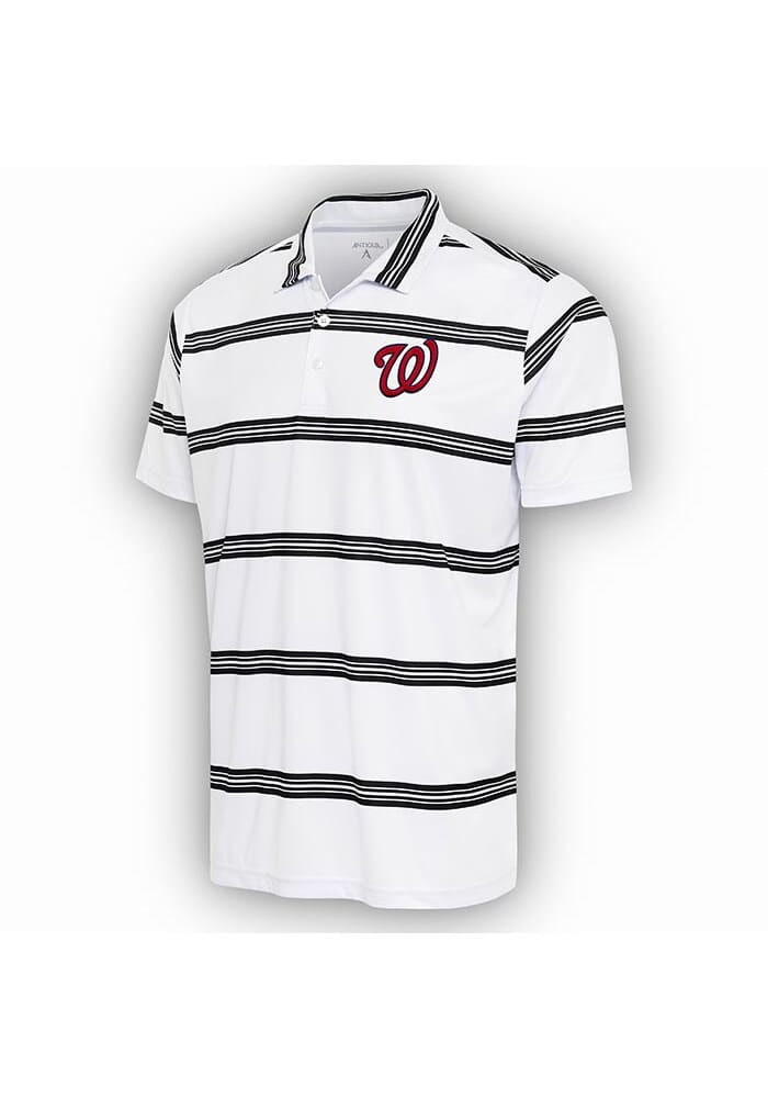 Men's Washington Nationals Antigua White/Black Groove Polo