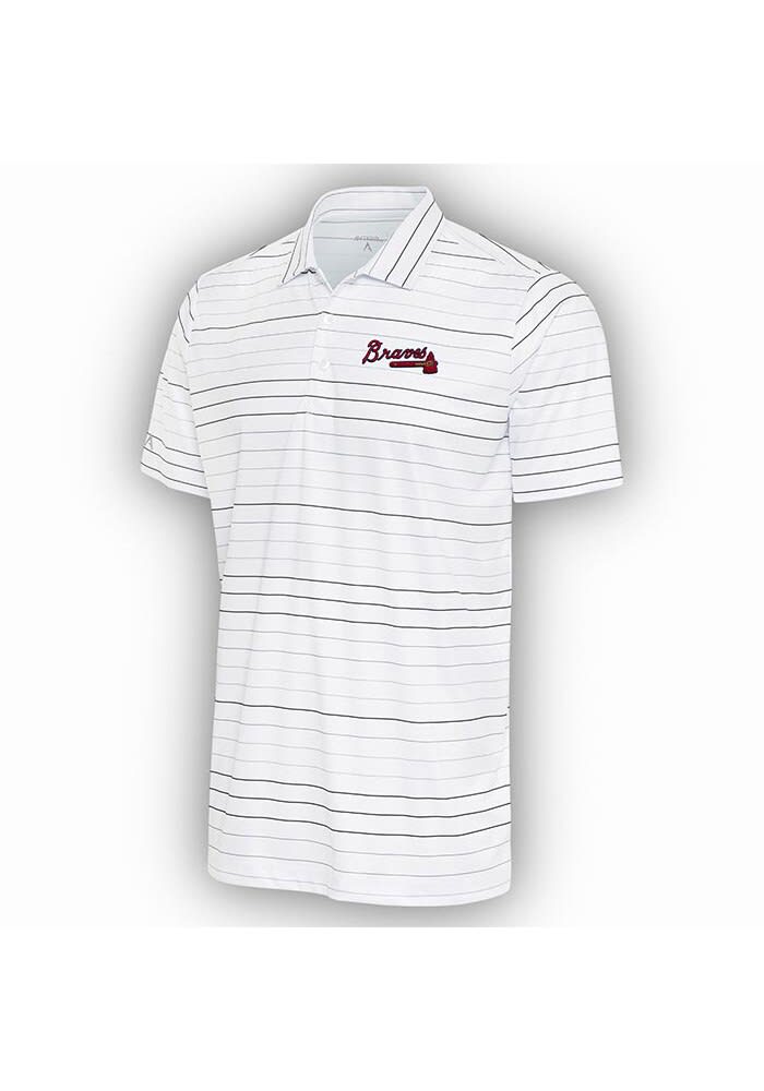 Men's Columbia White Atlanta Braves Omni-Wick Shotgun Polo Size: Medium