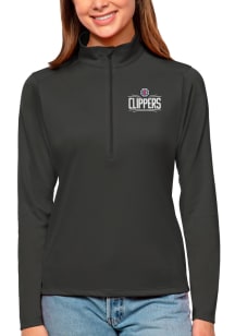 Antigua Los Angeles Clippers Womens Grey Tribute 1/4 Zip Pullover