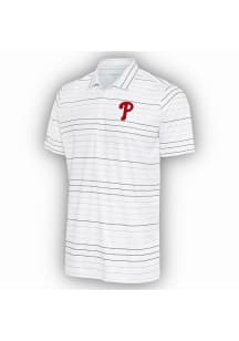Antigua Philadelphia Phillies Mens White Ryder Black Stripe Short Sleeve Polo