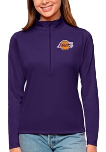 Antigua Los Angeles Lakers Womens Purple Tribute 1/4 Zip Pullover