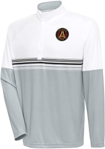 Antigua Atlanta United FC Mens White Bender Long Sleeve 1/4 Zip Pullover