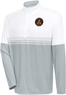 Antigua Atlanta United FC Mens White Bender Long Sleeve 1/4 Zip Pullover