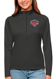 Antigua New York Knicks Womens Grey Tribute 1/4 Zip Pullover