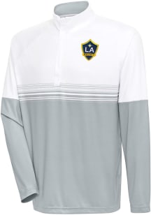Antigua LA Galaxy Mens White Bender Long Sleeve 1/4 Zip Pullover