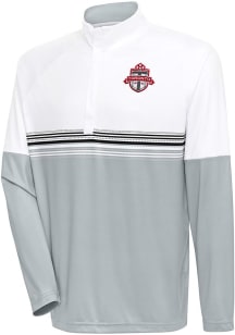 Antigua Toronto FC Mens White Bender Long Sleeve 1/4 Zip Pullover