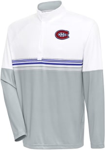 Antigua Montreal Canadiens Mens White Bender Long Sleeve 1/4 Zip Pullover