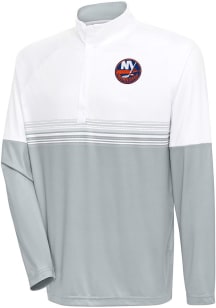Antigua New York Islanders Mens White Bender Long Sleeve 1/4 Zip Pullover