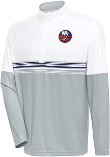 Antigua New York Islanders Mens White Bender Long Sleeve 1/4 Zip Pullover