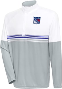 Antigua New York Rangers Mens White Bender Long Sleeve 1/4 Zip Pullover