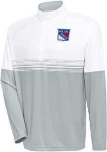 Antigua New York Rangers Mens White Bender Long Sleeve 1/4 Zip Pullover