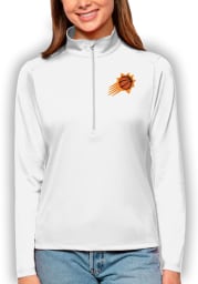Antigua Phoenix Suns Womens White Tribute 1/4 Zip Pullover