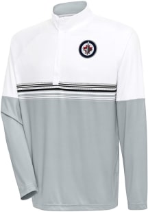 Antigua Winnipeg Jets Mens White Bender Long Sleeve 1/4 Zip Pullover