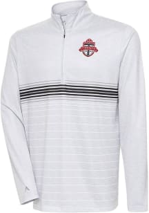 Antigua Toronto FC Mens Grey Bullseye Long Sleeve 1/4 Zip Pullover