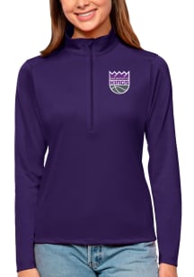 Antigua Sacramento Kings Womens Purple Tribute 1/4 Zip Pullover